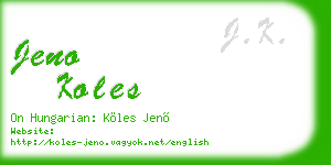 jeno koles business card