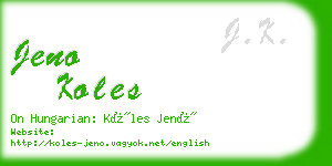 jeno koles business card